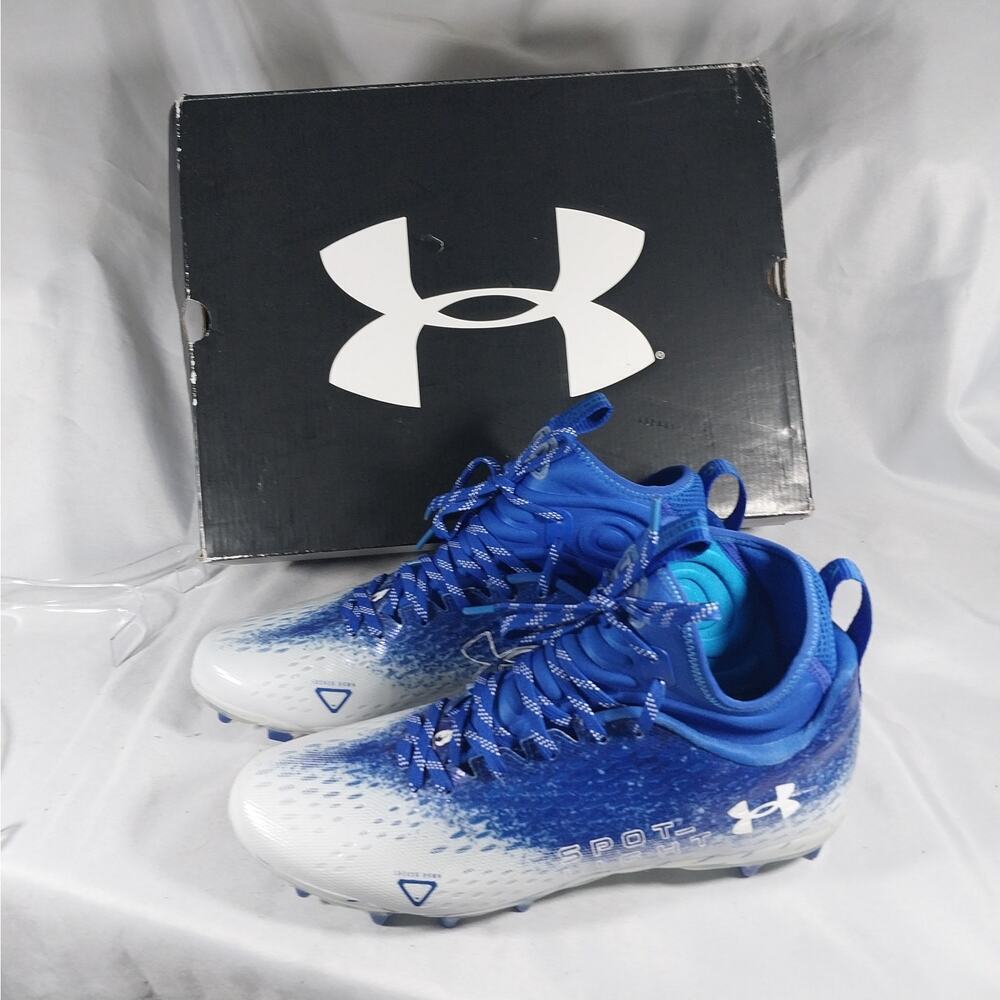 New, never worn Under Armour Blue and White Men's Athletic Cleats